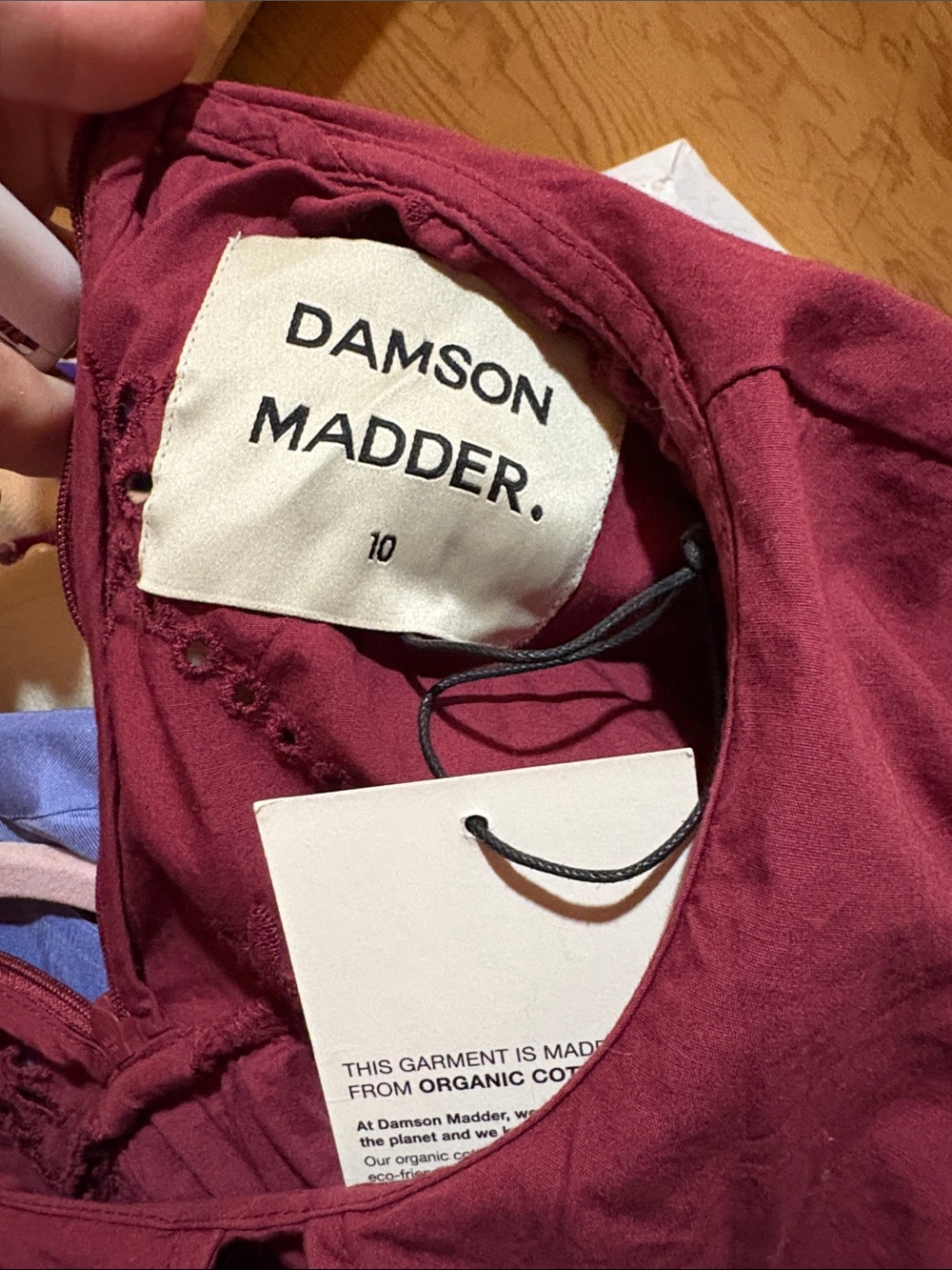Damson Madder Burgundy Cotton Eyelet Dress nwt - Picture 8 of 8